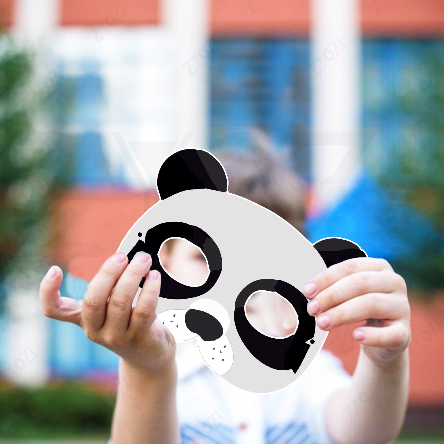 ZYOZI Animal Theme Face Masks for Kids, Party Costume Masks Set with Lion, Tiger, Panda, Bear & More, Jungle Theme Birthday Party Decorations Item, Safari Themes Party Favors - 16 Pieces - Image 8