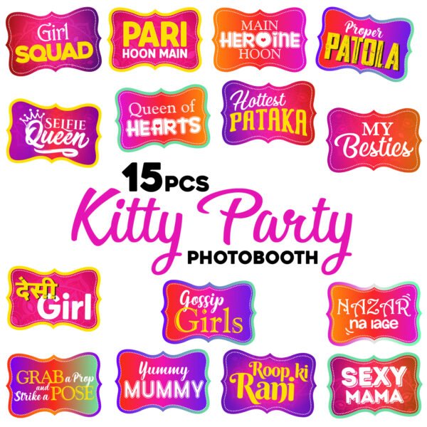 ZYOZI 15 Piece Kitty Party Photobooth Props,Punjabi Partyy - Party - Desi Props