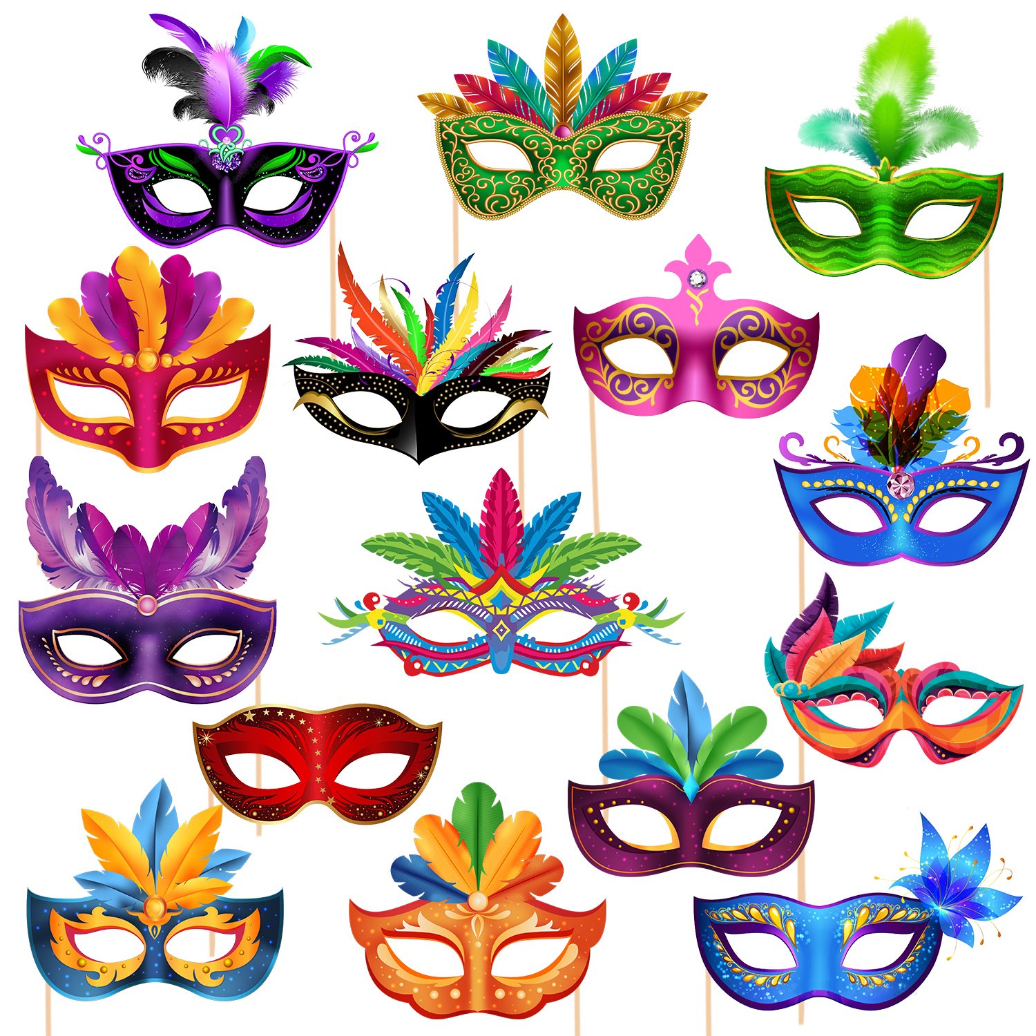 Zyozi 15 Pieces Bachelorette Party Props for Bride Photo Props Mask mask for Party Photo Booth Mask Props Indian - Image 5