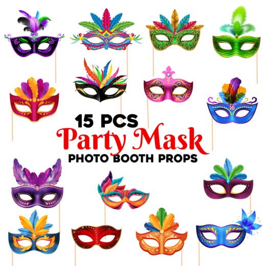 Zyozi 15 Pieces Bachelorette Party Props for Bride Photo Props Mask mask for Party Photo Booth Mask Props Indian