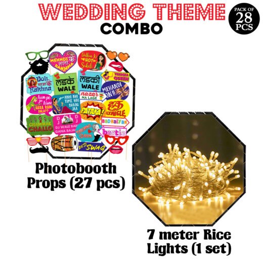 28 Pieces Marriage & Haldi Props for Bride & Family - Bride to Be & Light